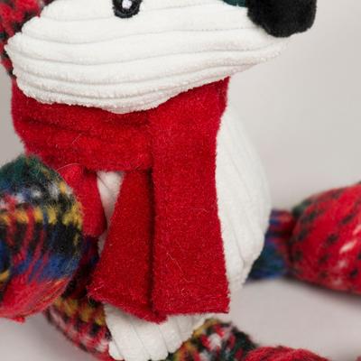 Show full view: HuggleHounds Christmas Tartan Tidings Fox Knottie Tough Plush Dog Toy, Large slide 8 of 10