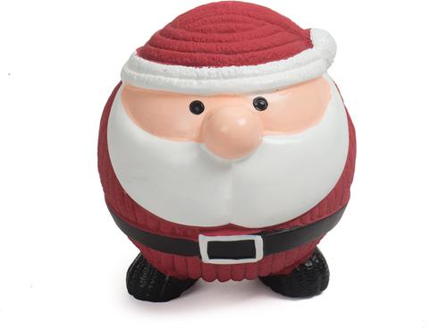 Show full view: HuggleHounds Christmas Santa Ruff-Tex Squeaky Ball Dog Toy, Large slide 3 of 9
