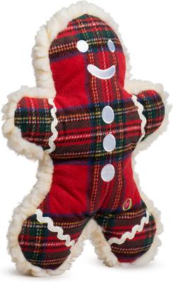 Show full view: HuggleHounds Christmas Plaid McButtons Tough Plush Dog Toy, Large slide 2 of 9