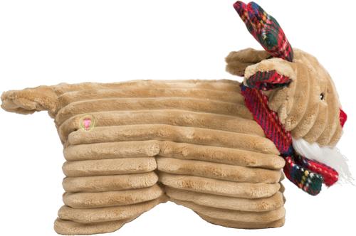Show full view: HuggleHounds Christmas Tartan Tidings Reindeer Squooshie Tough Plush Dog Toy, Large slide 4 of 9