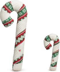 HuggleHounds Christmas Wintergreen Candy Cane Tough Plush Dog Toy, X-Large