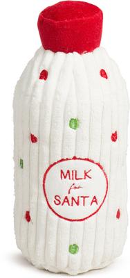 Show full view: HuggleHounds Christmas Santa Paws' Milk & Cookies Tough Plush Dog Toy Gift Pack, 3 count slide 3 of 9