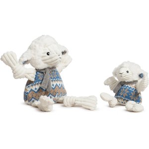 HuggleHounds Christmas Leo Lamb Knottie Tough Plush Dog Toy, Large