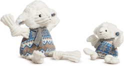 HuggleHounds Christmas Leo Lamb Knottie Tough Plush Dog Toy, Small