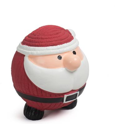 Show full view: HuggleHounds Christmas Santa Ruff-Tex Squeaky Ball Dog Toy, Large slide 5 of 9