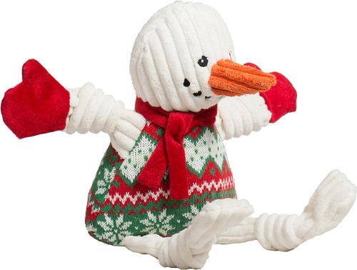 Show full view: HuggleHounds Christmas Wintergreen Snowman Knottie Tough Plush Dog Toy, Large slide 3 of 9