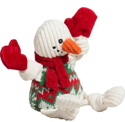 Show full view: HuggleHounds Christmas Wintergreen Snowman Knottie Tough Plush Dog Toy, Small slide 3 of 9