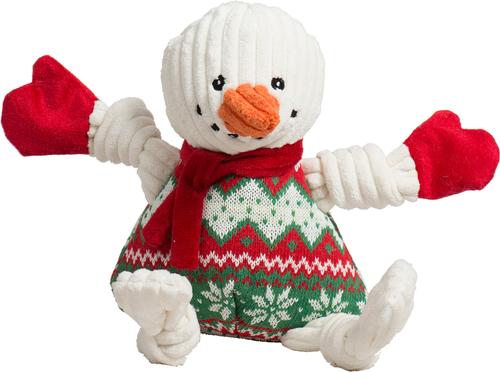 Show full view: HuggleHounds Christmas Wintergreen Snowman Knottie Tough Plush Dog Toy, Large slide 2 of 9