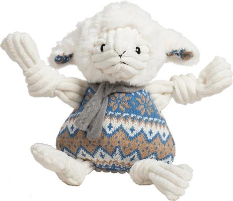 Show full view: HuggleHounds Christmas Leo Lamb Knottie Tough Plush Dog Toy, Large slide 3 of 10