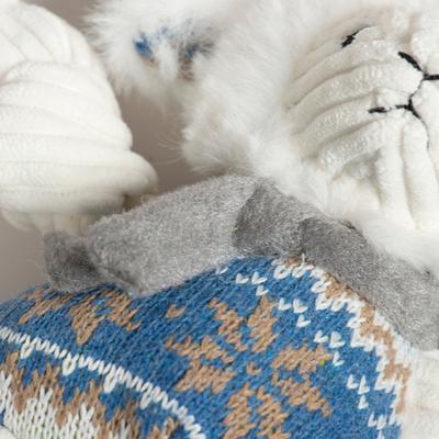 Show full view: HuggleHounds Christmas Leo Lamb Knottie Tough Plush Dog Toy, Small slide 7 of 10