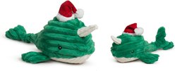 HuggleHounds Christmas Noe Narwhal Knottie Tough Plush Dog Toy, Large