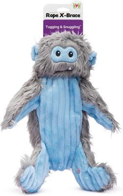 Show full view: HuggleHounds Christmas Rope X-Brace Snobro Tough Plush Dog Toy, Large slide 5 of 10