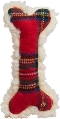 Show full view: HuggleHounds Christmas HuggleFleece Tartan Tidings Bone Tough Plush Dog Toy, X-Large slide 5 of 9