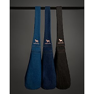 Noah & Paw Premium Denim 2X Safety Small Dog & Cat Sling Carrier, Medium, Black