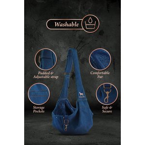 Noah & Paw Machine Washable Dog & Cat Sling Carrier, Medium, Light Blue