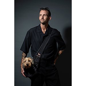 Noah & Paw Premium Denim 2X Safety Small Dog & Cat Sling Carrier, Medium, Black