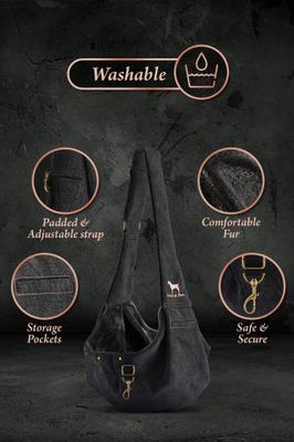Show full view: Noah & Paw Machine Washable Dog & Cat Sling Carrier, Medium, Black slide 5 of 9