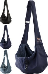 Noah & Paw Premium Twill 2X Safety Small Dog & Cat Sling Carrier, Medium, Navy Blue