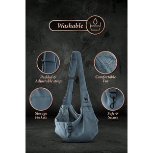 Noah & Paw Machine Washable Dog & Cat Sling Carrier, Medium, Grey
