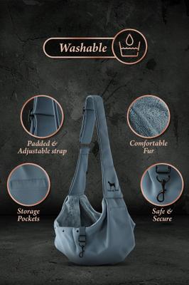 Show full view: Noah & Paw Machine Washable Dog & Cat Sling Carrier, Medium, Grey slide 5 of 10