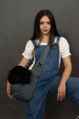 Show full view: Noah & Paw Machine Washable Dog & Cat Sling Carrier, Medium, Grey slide 7 of 10