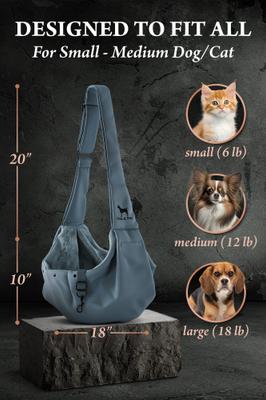 Show full view: Noah & Paw Machine Washable Dog & Cat Sling Carrier, Medium, Grey slide 4 of 10