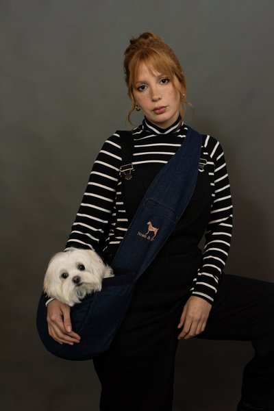 Noah & Paw Premium Denim 3X Safety Small Dog & Cat Sling Carrier, Medium