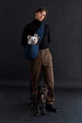 Show full view: Noah & Paw Machine Washable Dog & Cat Sling Carrier, Medium, Dark Blue slide 8 of 10