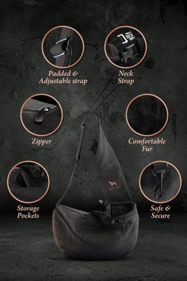 Show full view: Noah & Paw Machine Washable Dog & Cat Sling Carrier, Medium, Black slide 5 of 9