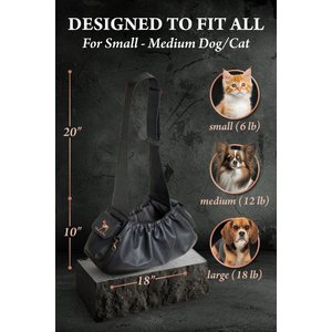 Noah & Paw Machine Washable Dog & Cat Sling Carrier, Medium, Charcoal