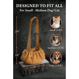 Noah & Paw Machine Washable Dog & Cat Sling Carrier, Medium, Camel