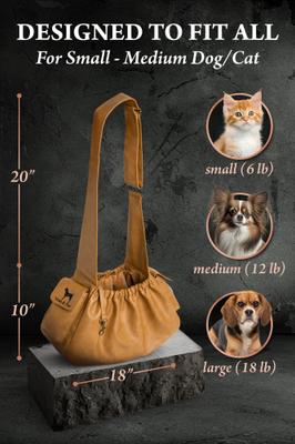 Show full view: Noah & Paw Machine Washable Dog & Cat Sling Carrier, Medium, Camel slide 5 of 10