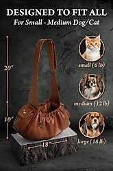 Noah & Paw Vegan Leather 2X Safety Small Dog & Cat Sling Carrier, Medium, Brown slide 2 of 9