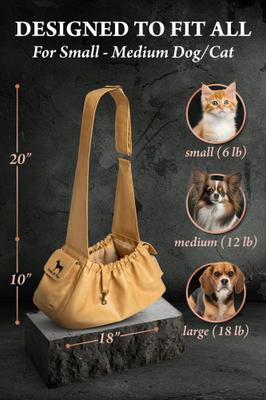 Show full view: Noah & Paw Machine Washable Dog & Cat Sling Carrier, Medium, Beige slide 4 of 9