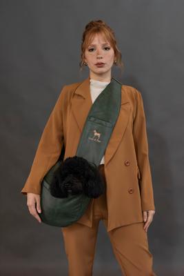 Show full view: Noah & Paw Machine Washable Dog & Cat Sling Carrier, Medium, Green slide 7 of 10