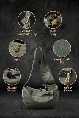 Show full view: Noah & Paw Machine Washable Dog & Cat Sling Carrier, Medium, Green slide 5 of 10