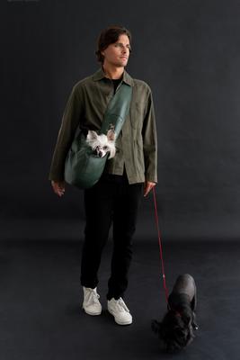 Show full view: Noah & Paw Machine Washable Dog & Cat Sling Carrier, Medium, Green slide 3 of 10