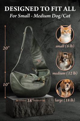 Show full view: Noah & Paw Machine Washable Dog & Cat Sling Carrier, Medium, Green slide 4 of 10