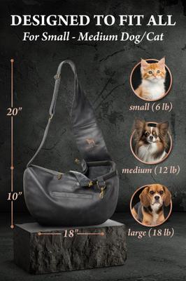 Show full view: Noah & Paw Machine Washable Dog & Cat Sling Carrier, Medium, Charcoal slide 4 of 10
