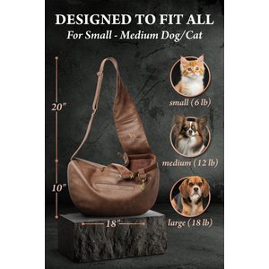 Noah & Paw Machine Washable Dog & Cat Sling Carrier, Medium, Brown