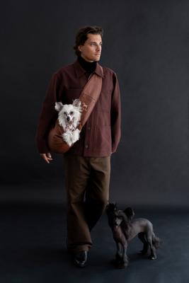 Show full view: Noah & Paw Machine Washable Dog & Cat Sling Carrier, Medium, Brown slide 3 of 10