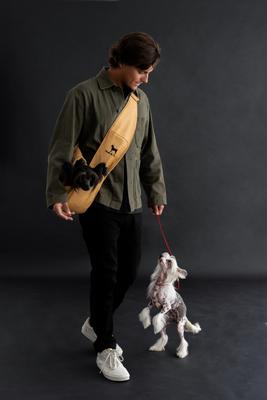 Show full view: Noah & Paw Machine Washable Dog & Cat Sling Carrier, Medium, Beige slide 3 of 10