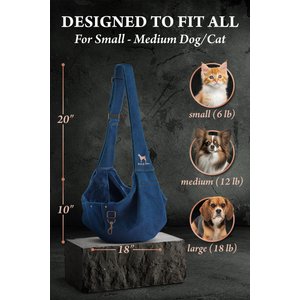 Noah & Paw Machine Washable Dog & Cat Sling Carrier, Medium, Light Blue