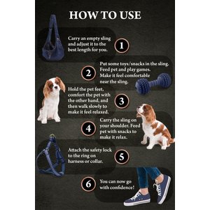 Noah & Paw Machine Washable Dog & Cat Sling Carrier, Medium, Dark Blue