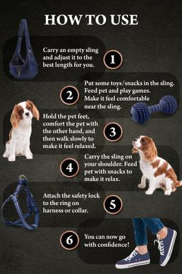 Show full view: Noah & Paw Machine Washable Dog & Cat Sling Carrier, Medium, Dark Blue slide 6 of 8