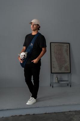 Show full view: Noah & Paw Machine Washable Dog & Cat Sling Carrier, Medium, Dark Blue slide 7 of 8