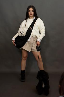 Show full view: Noah & Paw Machine Washable Dog & Cat Sling Carrier, Medium, Black slide 2 of 9