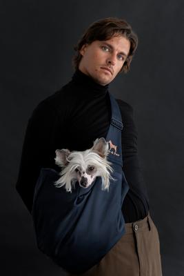 Show full view: Noah & Paw Machine Washable Dog & Cat Sling Carrier, Medium, Navy Blue slide 8 of 10