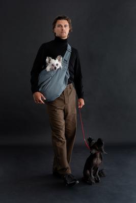 Show full view: Noah & Paw Machine Washable Dog & Cat Sling Carrier, Medium, Grey slide 8 of 10