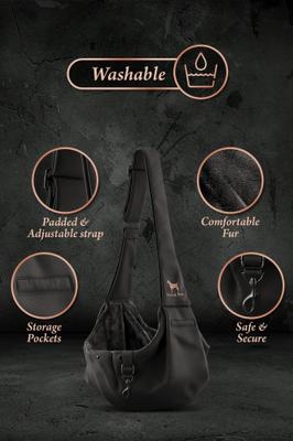 Show full view: Noah & Paw Machine Washable Dog & Cat Sling Carrier, Medium, Black slide 6 of 11